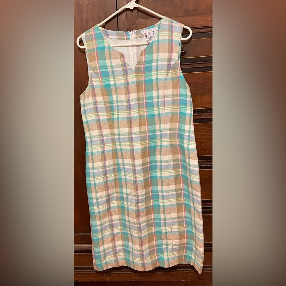 Paraphrase Multicolor Plaid Dress Size 8